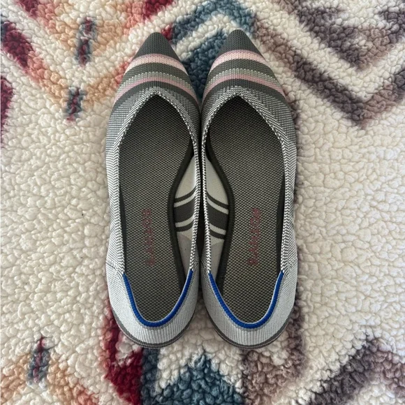 Rothy’s The Point Stripped Ballet Flats Size 8 - Picture 8 of 10